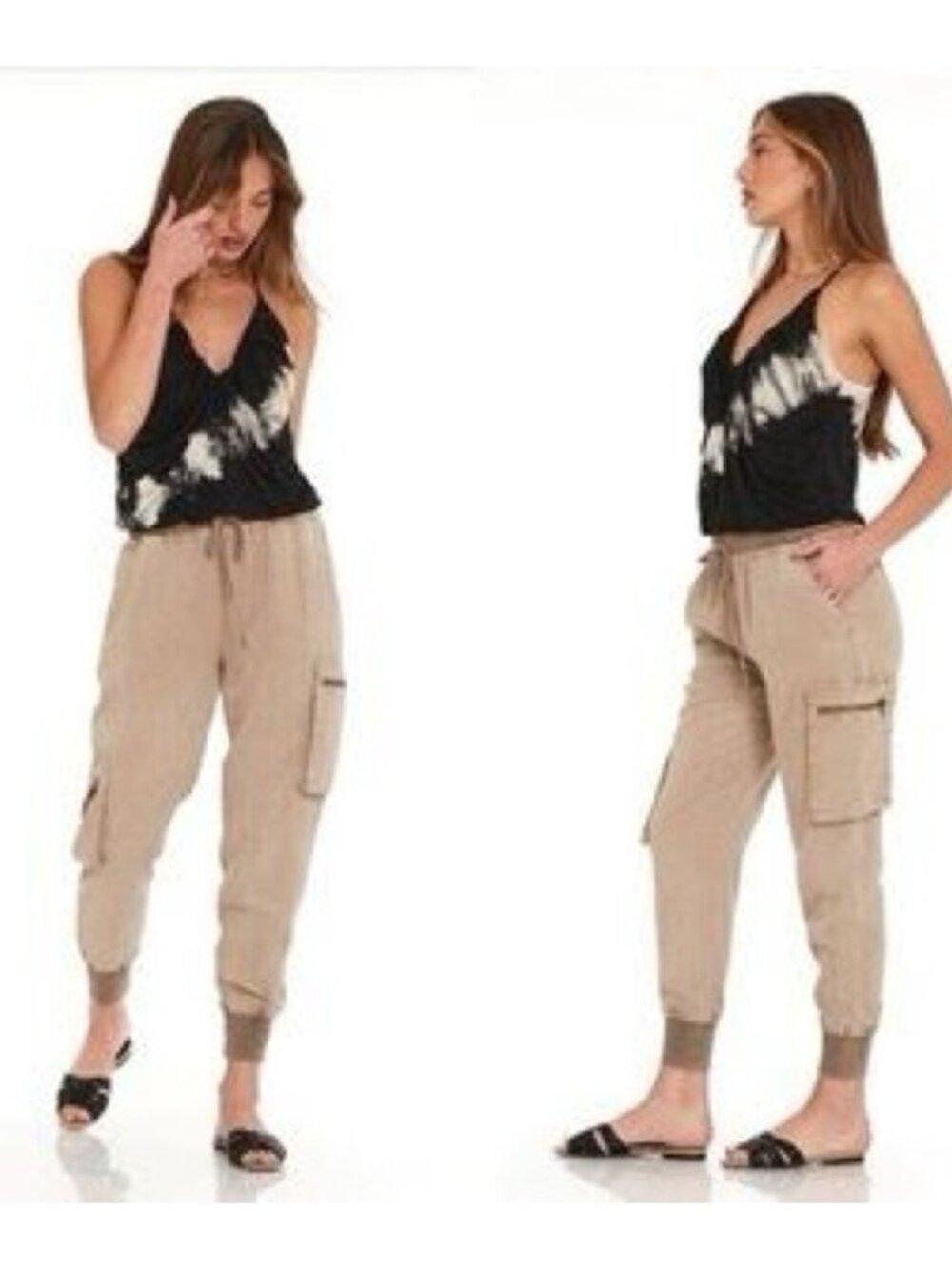 Young Fabulous & Broke XS Jupiter Jogger Utility Cargo Pants Taupe TENCEL
